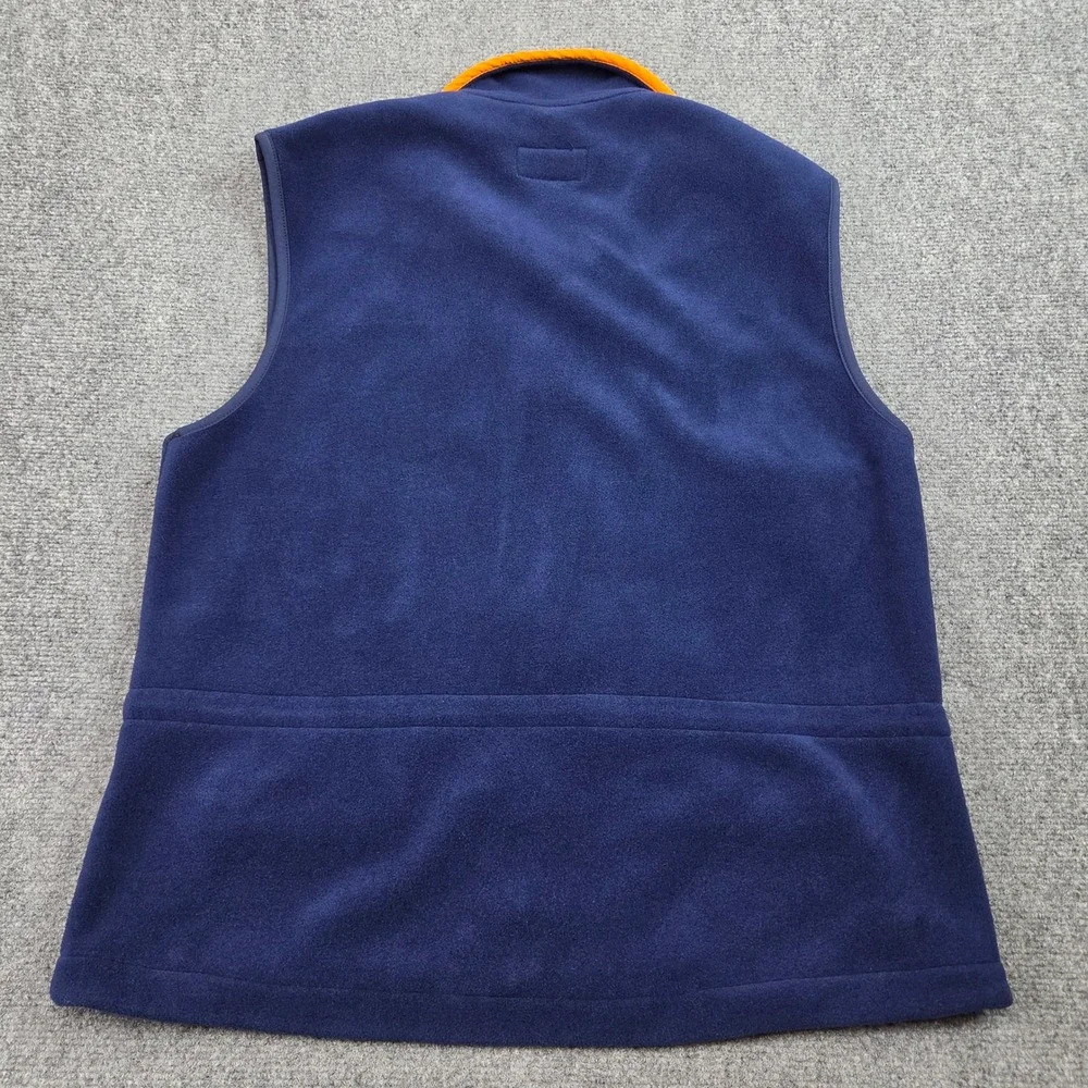 Vintage LL Bean Fleece Vest Womens L Navy Orange Polartec USA Made Gorpcore 90s